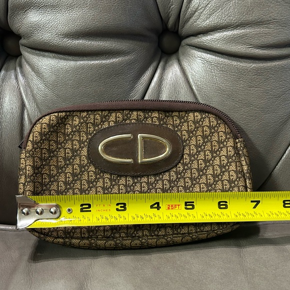 Christian Dior RARE Vintage CD Brown Trotter Cosmetic Pouch Bag mini monogram - Picture 5 of 13